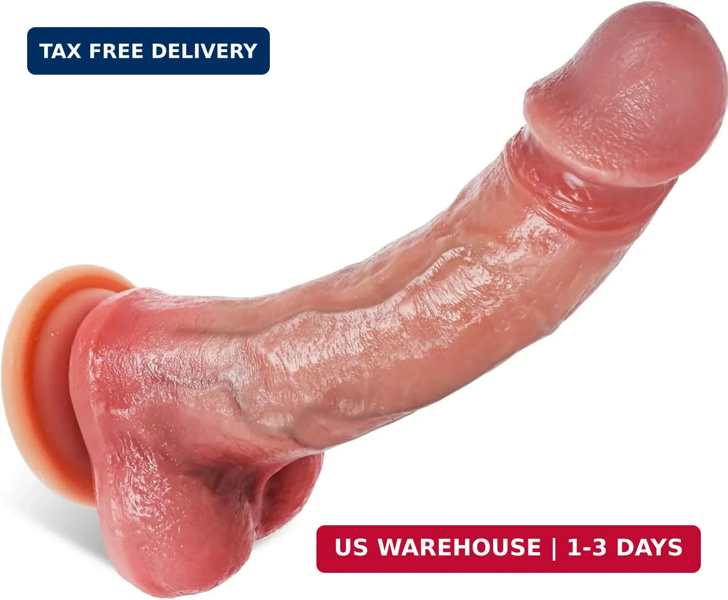 8.3" Realistic Dildo for Women with Strong Suction Cup, CKSOHOT Soft Silicone Se