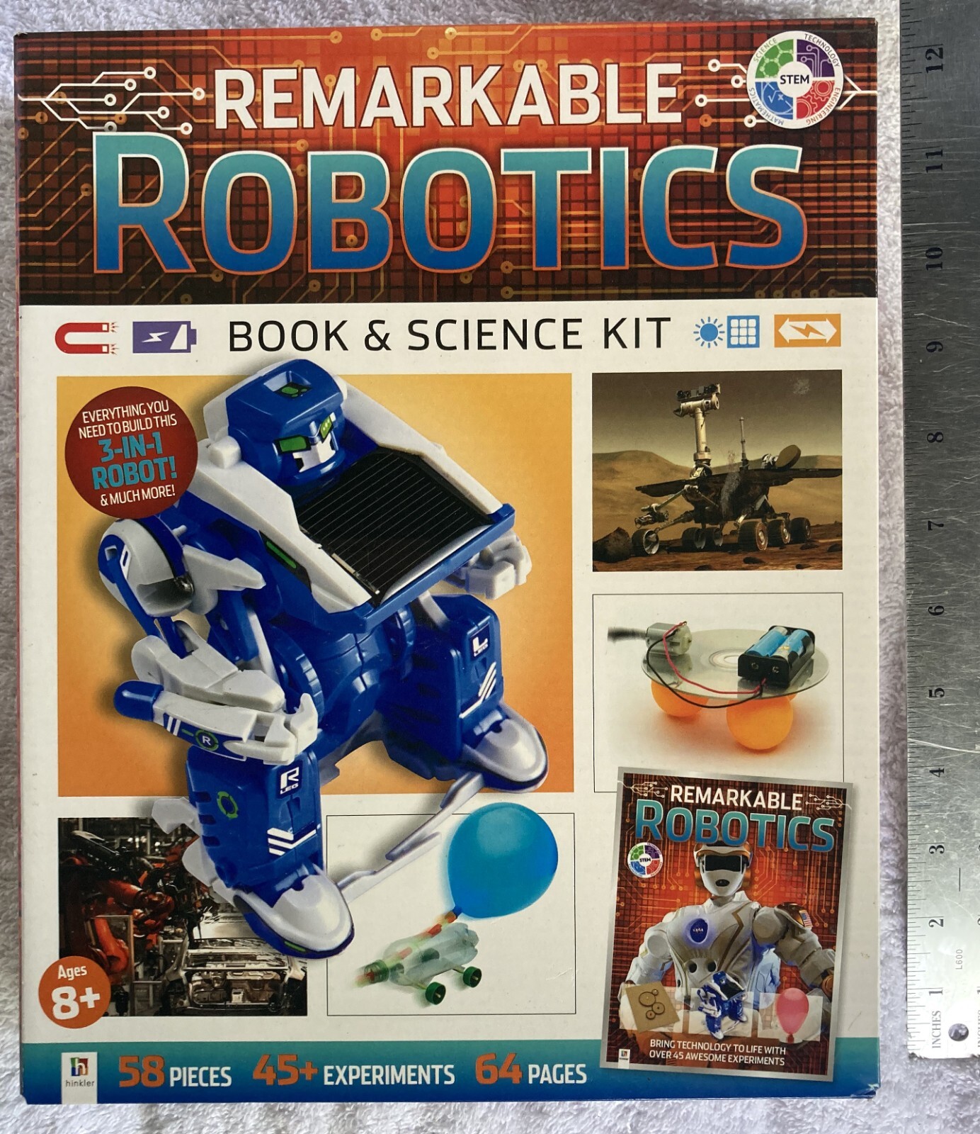 REMARKABLE ROBOTICS BOOK & SCIENCE KIT * BUILD SOLAR ROBOT, PLUS 45+ Experiments