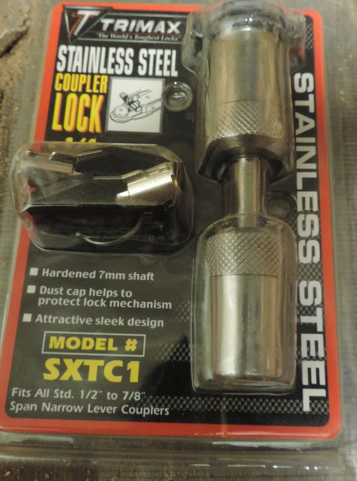 Trimax - SXTC1 - Premium Coupler Lock, Individual Stainless Steel Lock