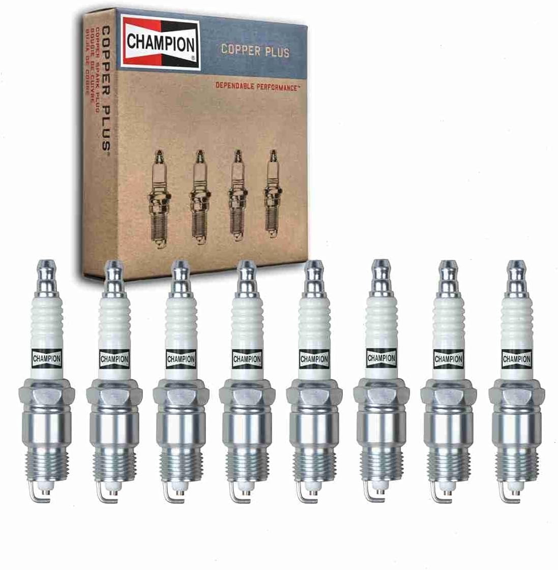 8 pc Copper Plus Spark Plugs compatible with Ford F-150 5.0L 5.8L 7.5L V8 1975-1