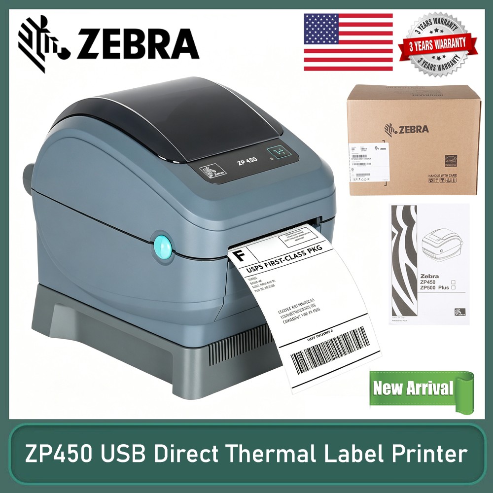 Zebra ZP450 Thermal Shipping Label Printer USB 4x6 Label Commercial Grade