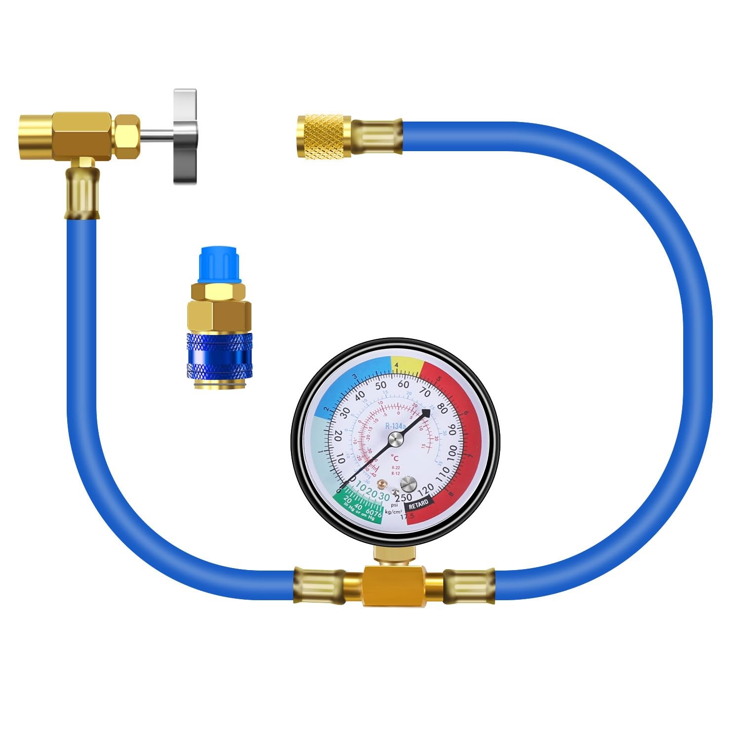 AC Charge Hose with Gauge for R134A, Car HVAC Refrigerant Recharge Kit, Auto ...
