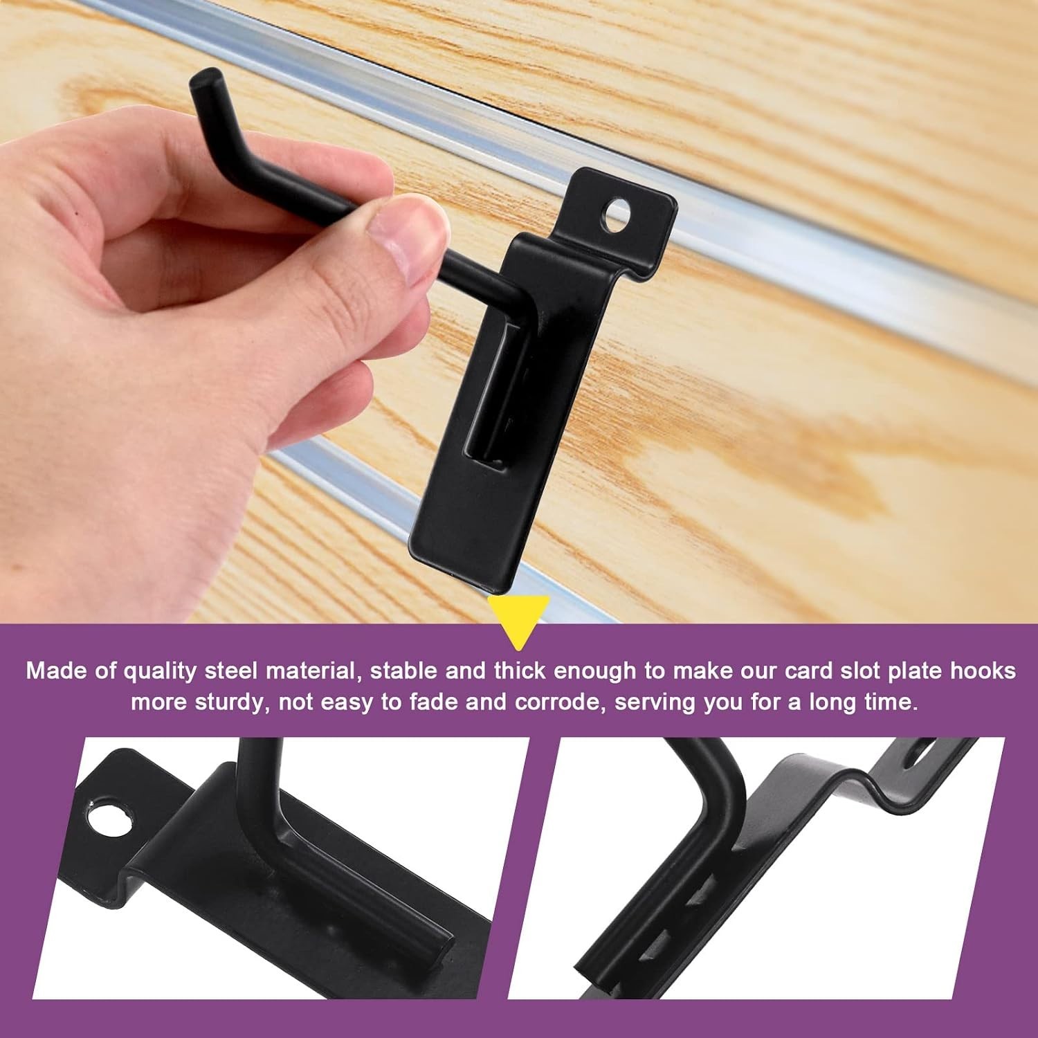 20 Heavy-Duty 4-Inch Slatwall Hooks Set - Durable Garage Organization Solution