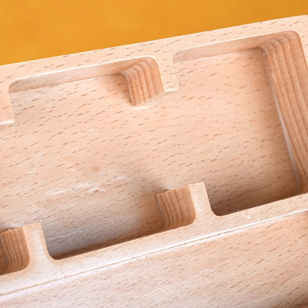Solid Wood Base for Panel Liner Paint / Markers Storage Box Desktop Organizer