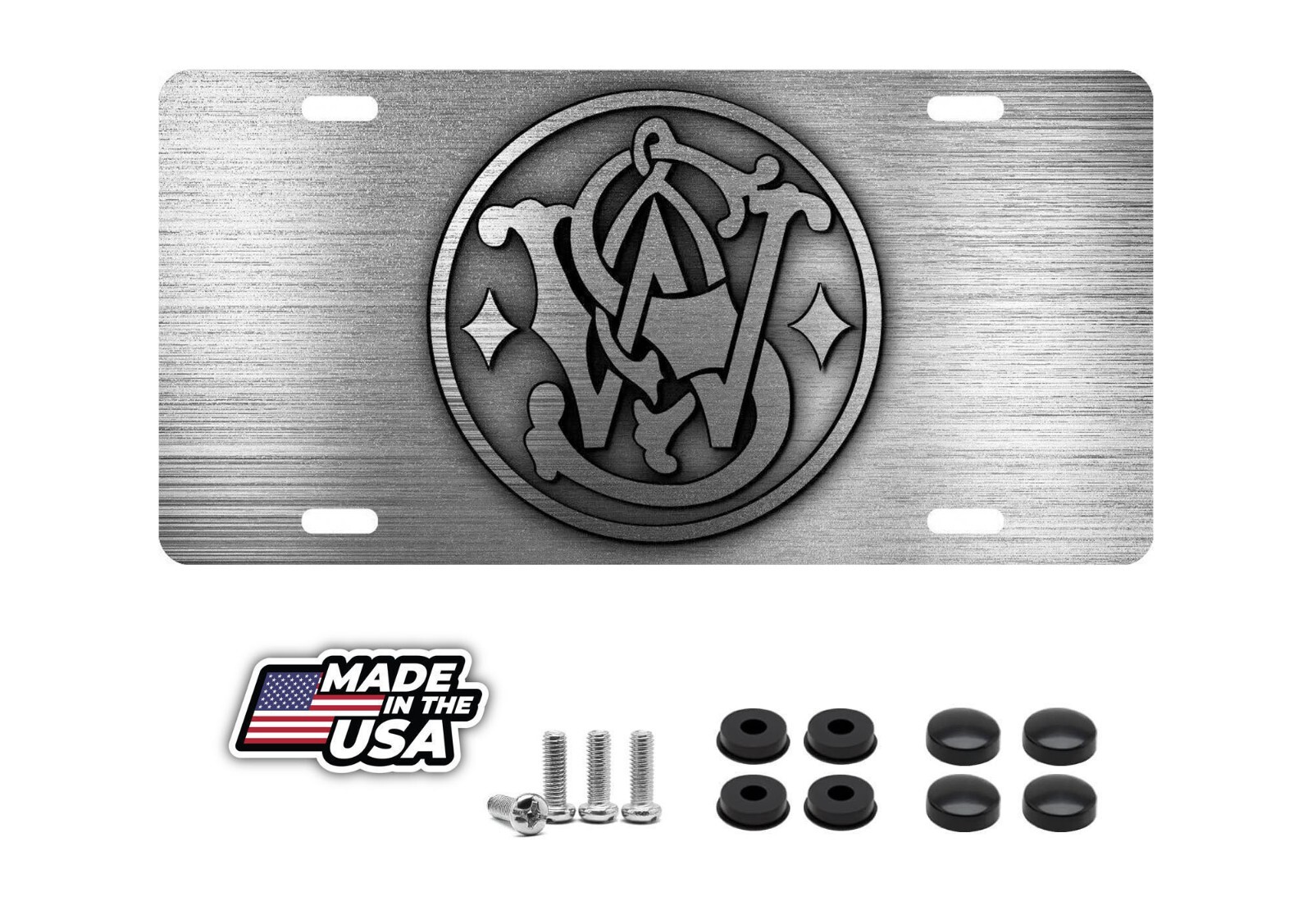 Smith & Wesson Firearms Gun License Plate Aluminum Gift Car Tag Truck