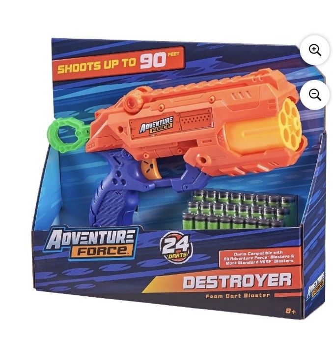 (2) TWO Adventure Force 90' Range Destroyer Blaster with 24 Foam Darts