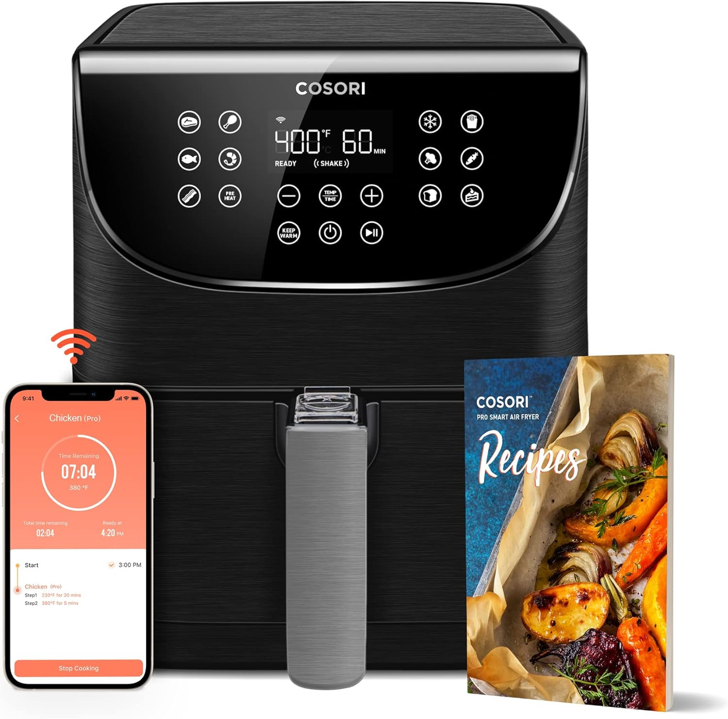 Air Fryer 5.8QT Pro Gen Smart 11-In-1 Toaster Oven , 100 Recipes Cookbook, 200+