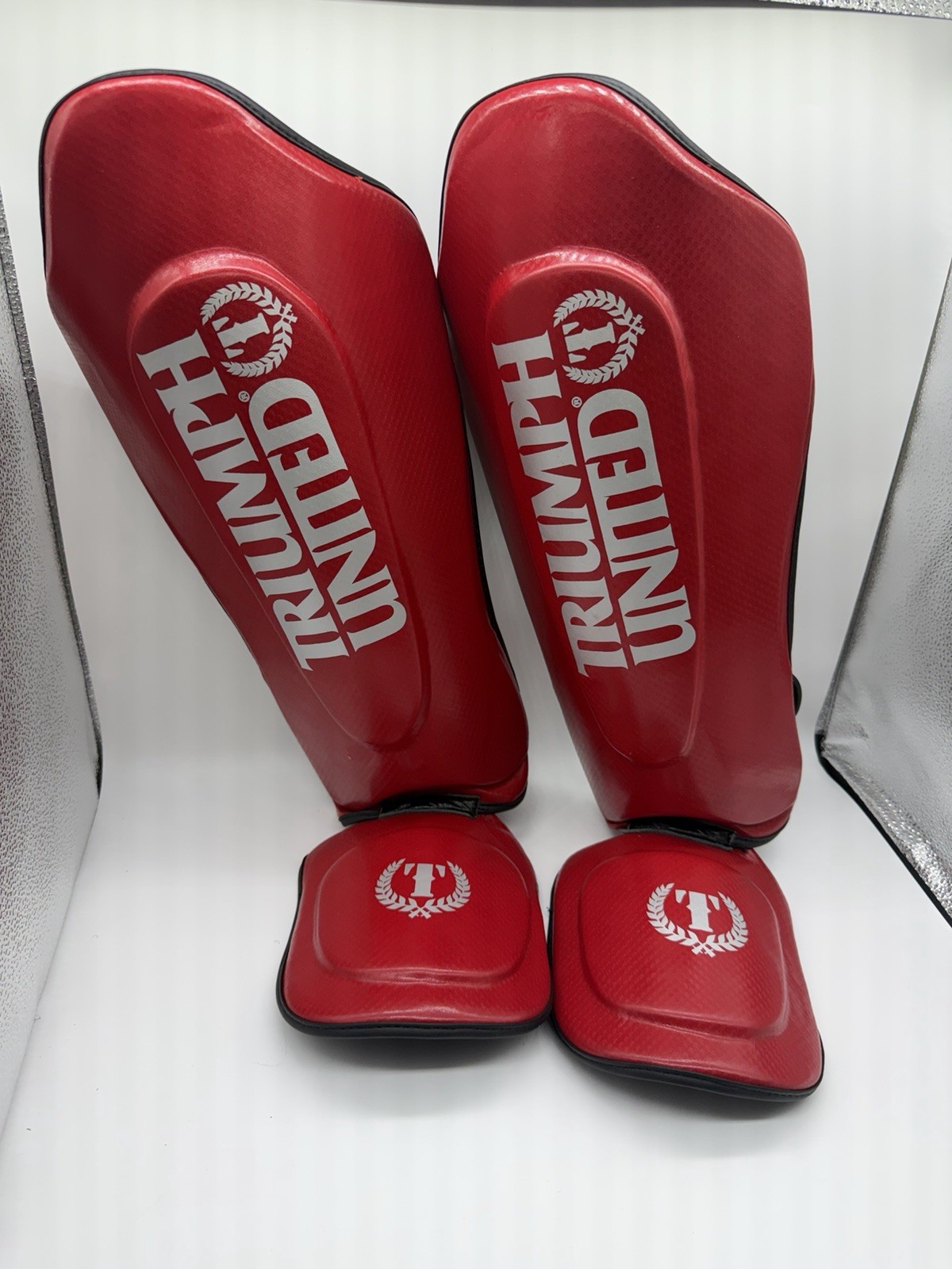 Triumph United Equipment Boxing MMA Muay Thai Shin Guards Red Large