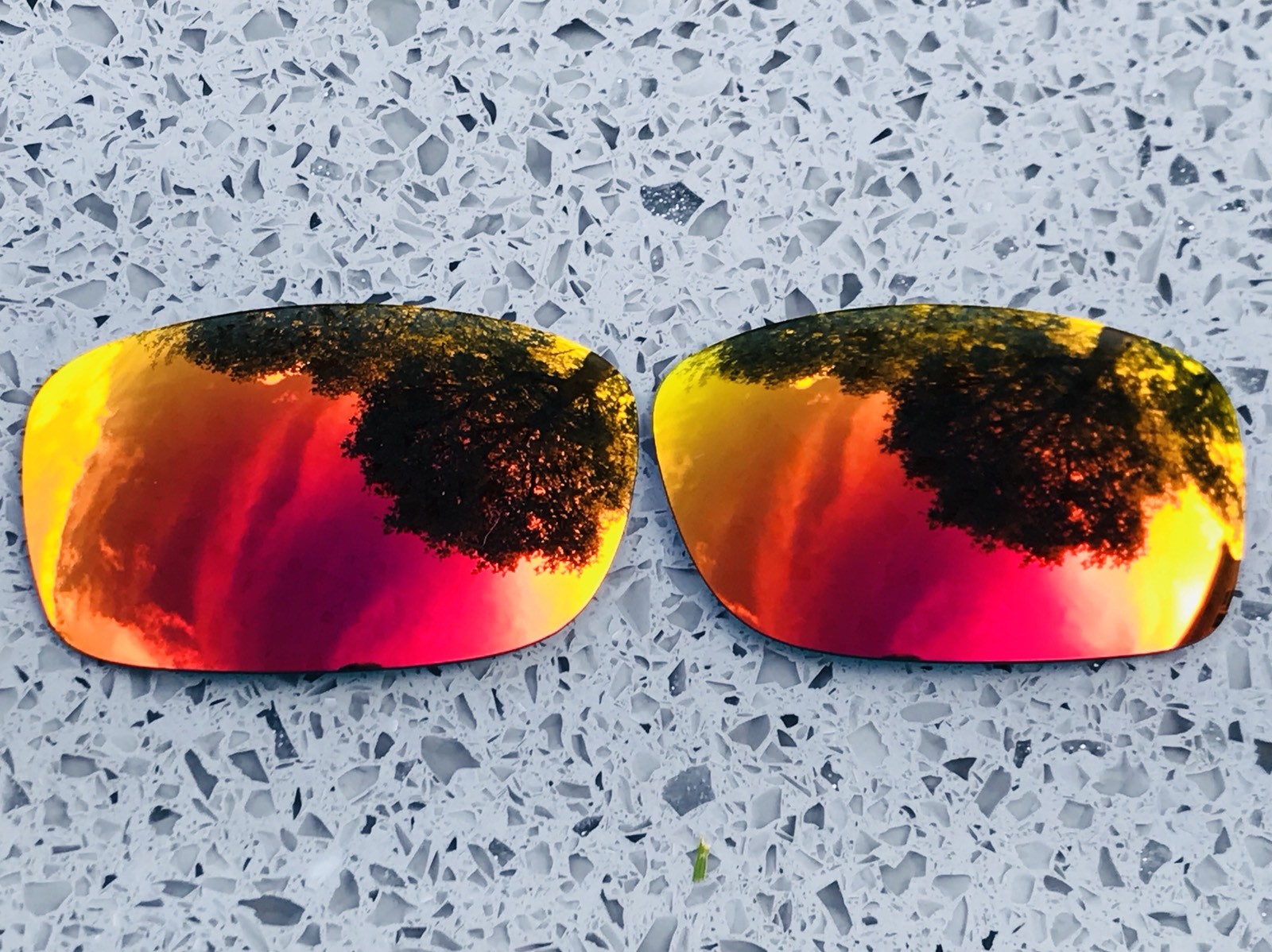 ETCHED POLARIZED FIRE RED MIRRORED  LENSES FOR OAKLEY FIVES SQUARED & 3.0