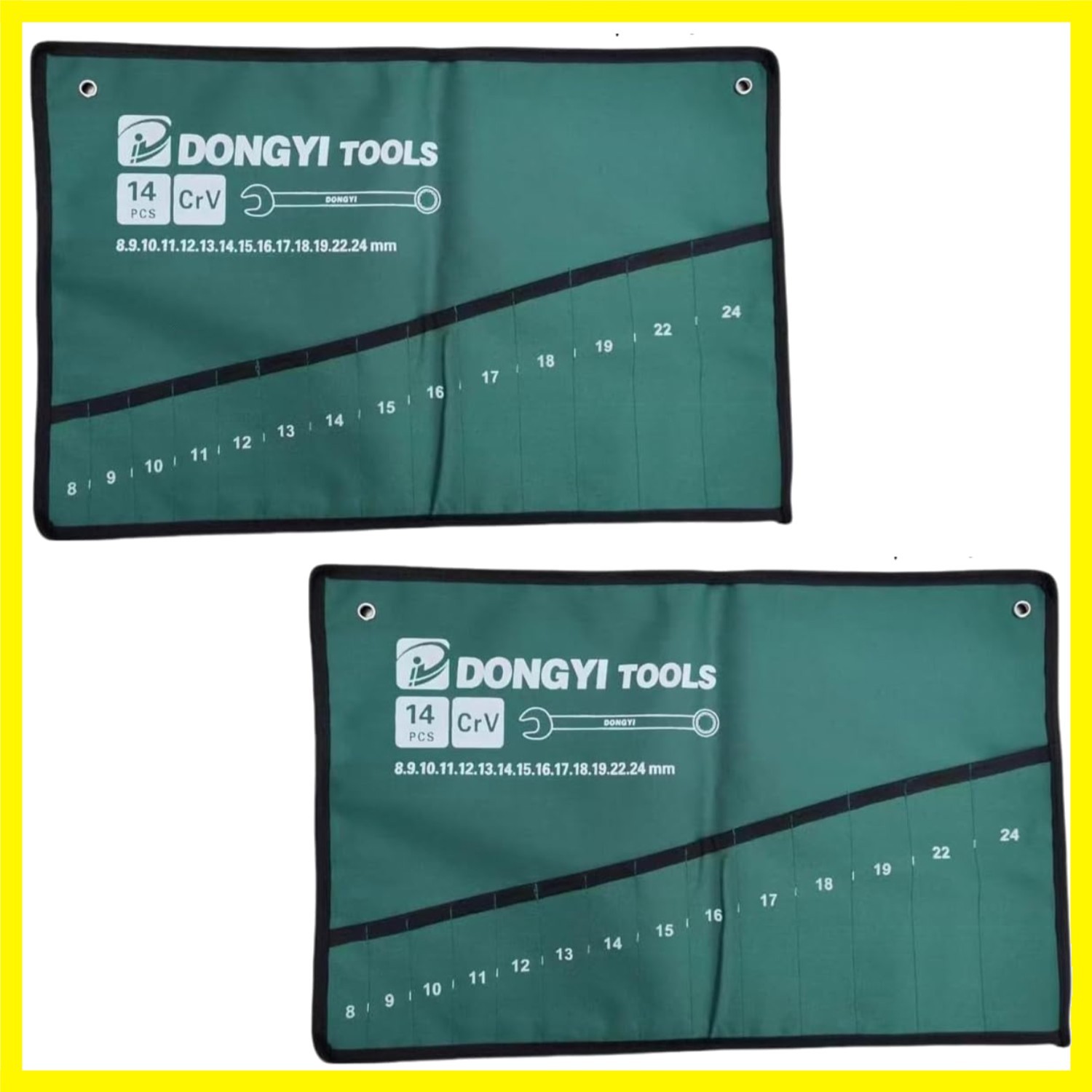 Portable 14 Slot Wrench Roll Tool Organizer - Canvas Bags for Professionals