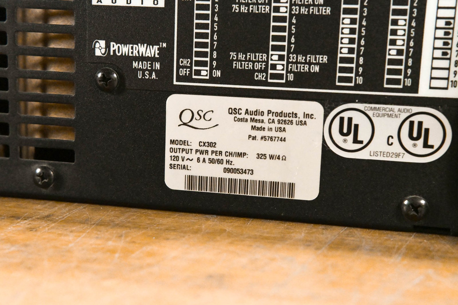 QSC CX302 2-Channel Power Amplifier CG0127J