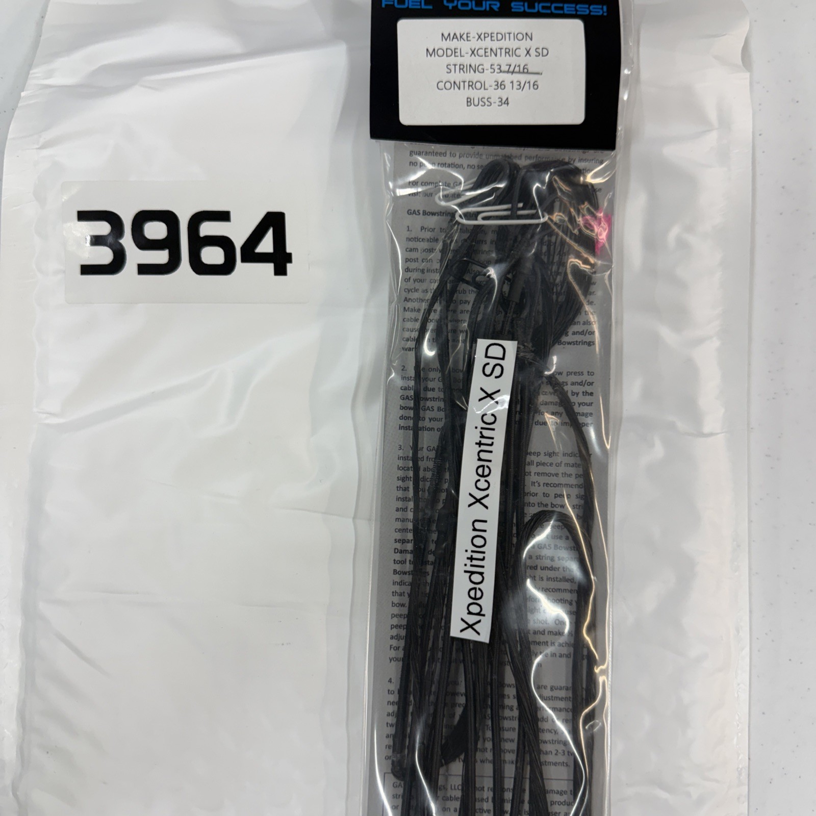 Item 3964 - GAS Bowstring - Xpedition Xcentric SD - Black