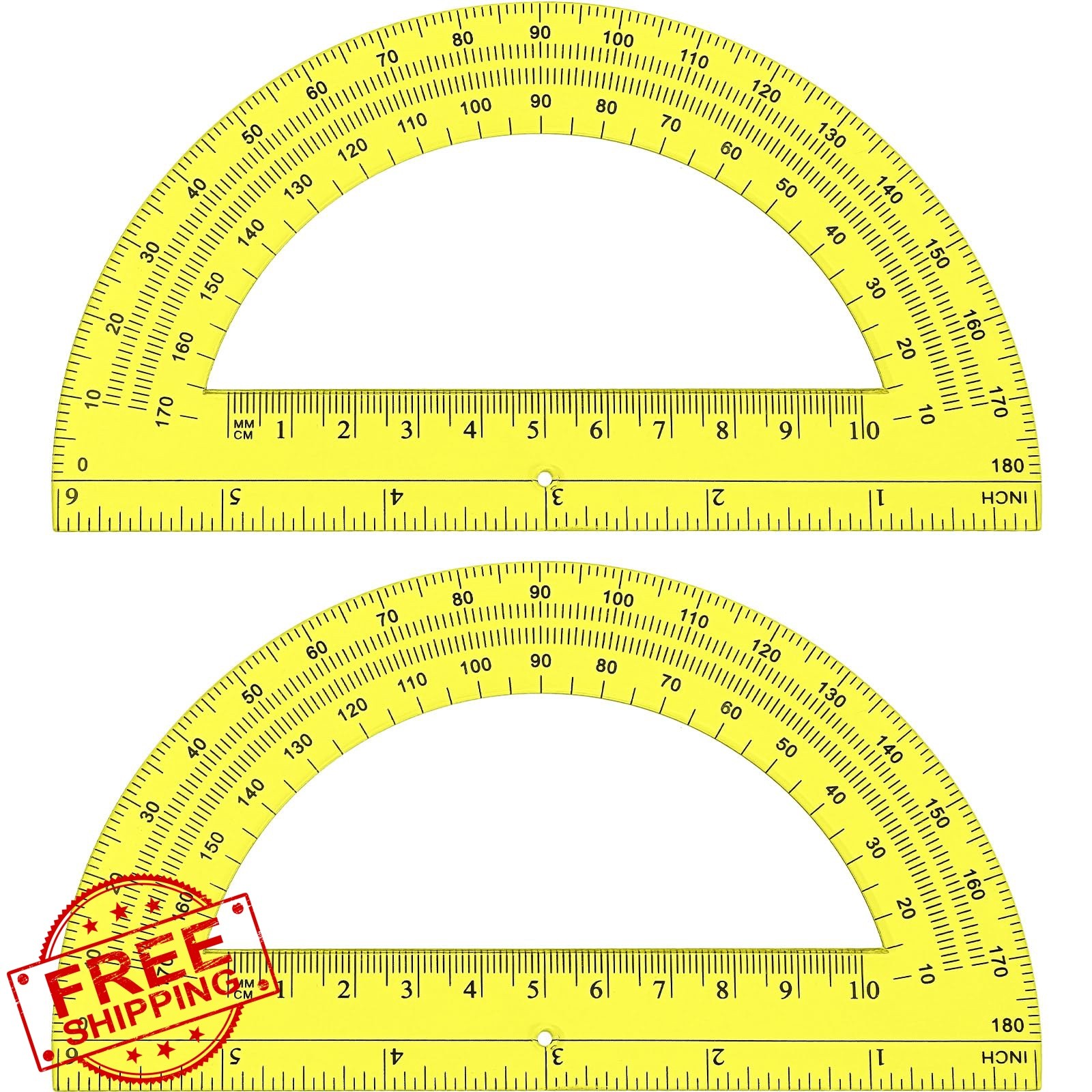 Zonon 2pk Protractor Yellow 6 Inch