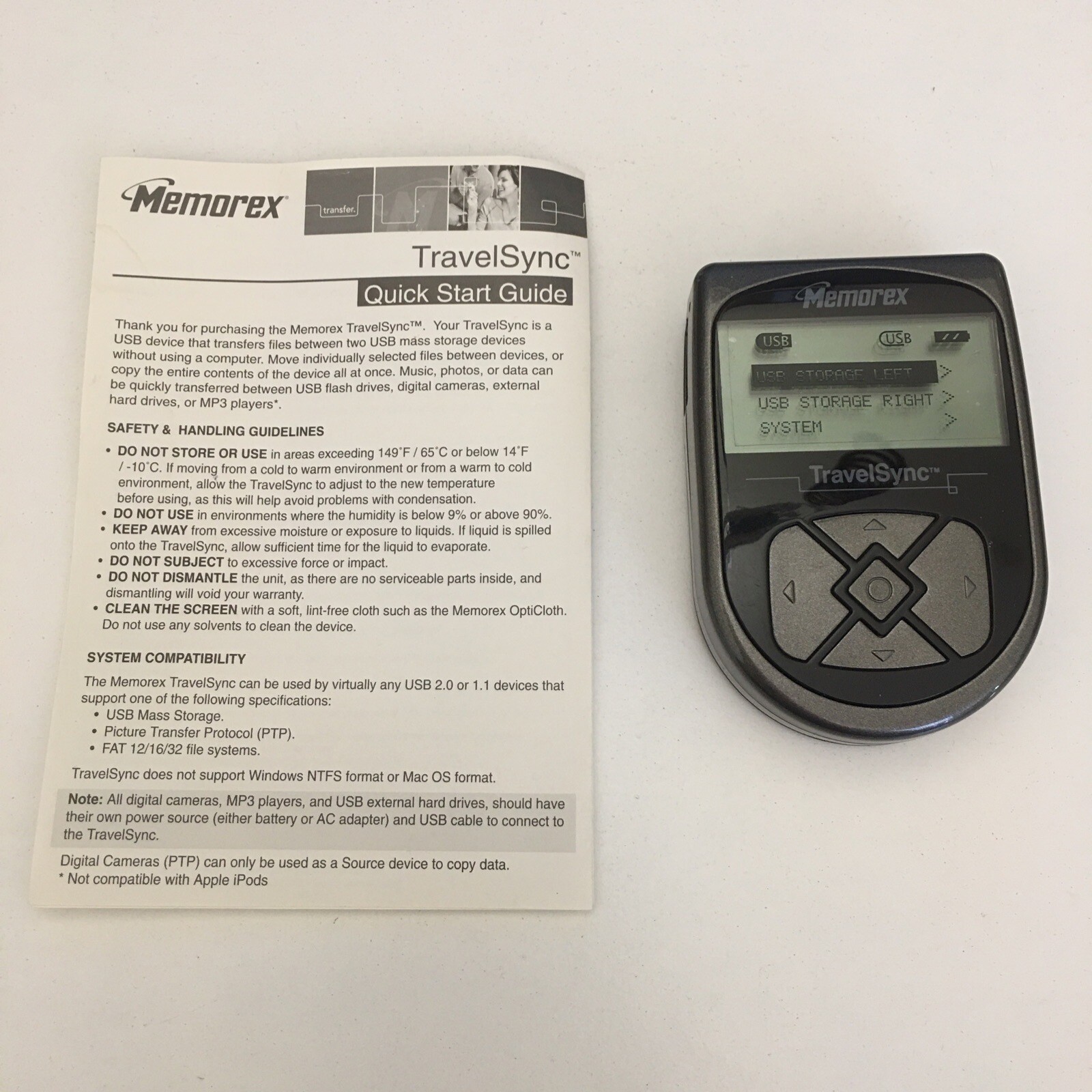 Memorex Travel Sync Portable USB Mass Storage Transfer Device (Drives SD Cards)