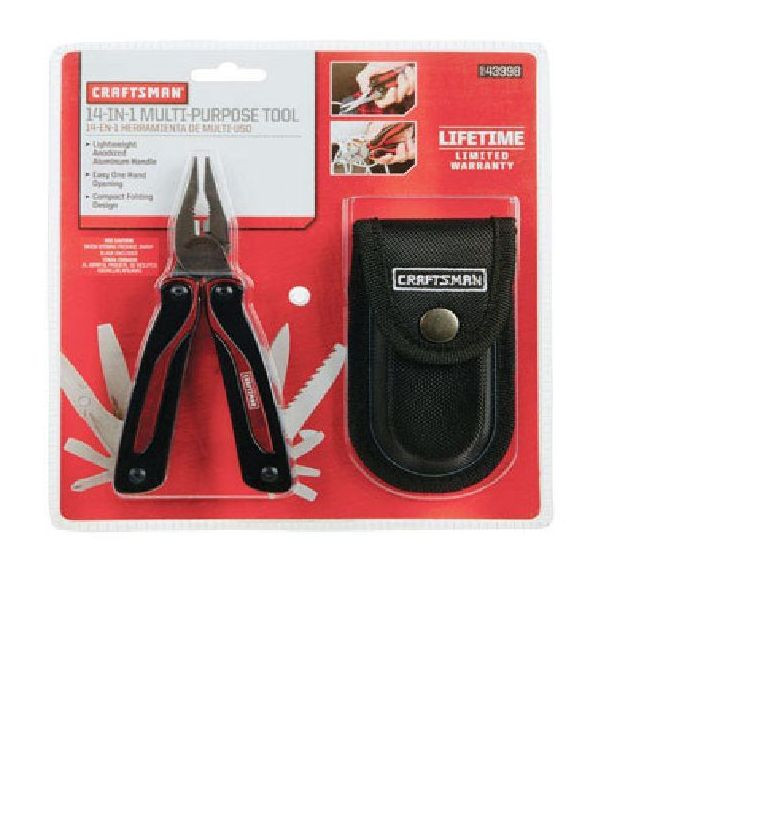 CRAFTSMAN Compact folding design 14-IN-1 MULTI TOOL with Belt Pouch  NEW