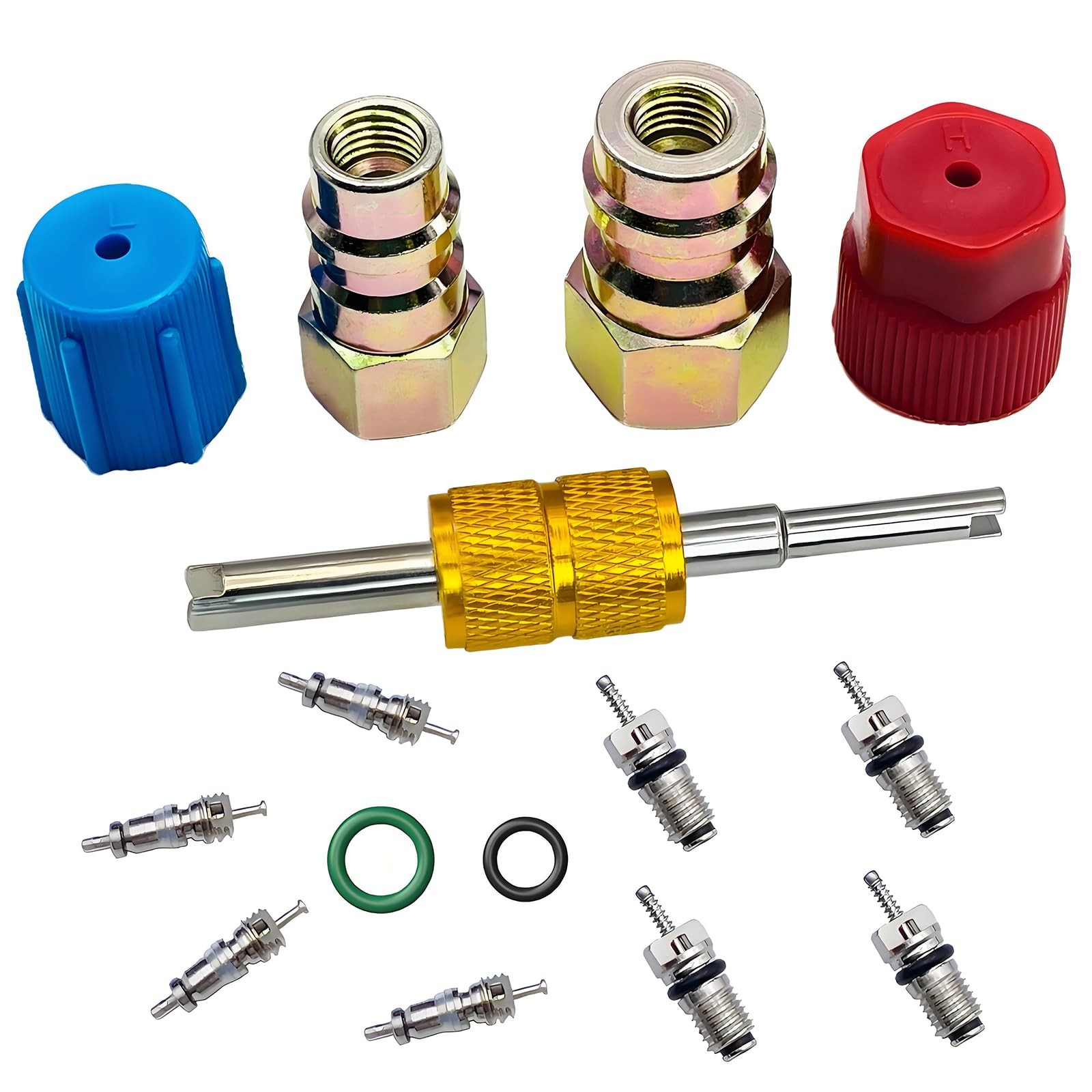 R12 to R134A AC Retrofit Fitting Adapter Kit R12 R22 to R134A High/Low Fitti