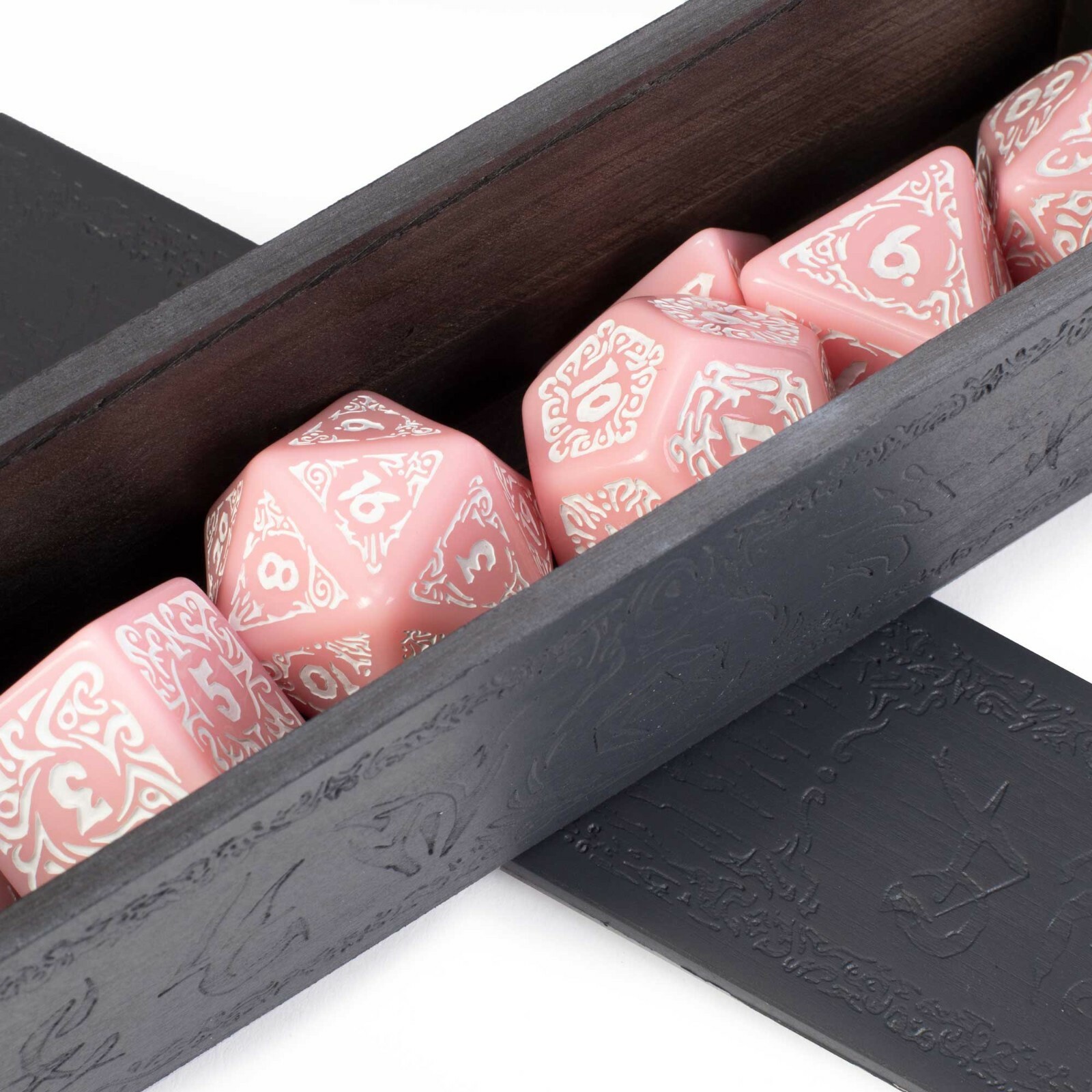 Titan Dice Calliope: Cherry Blossom with White Polyhedral Set with Box RPG