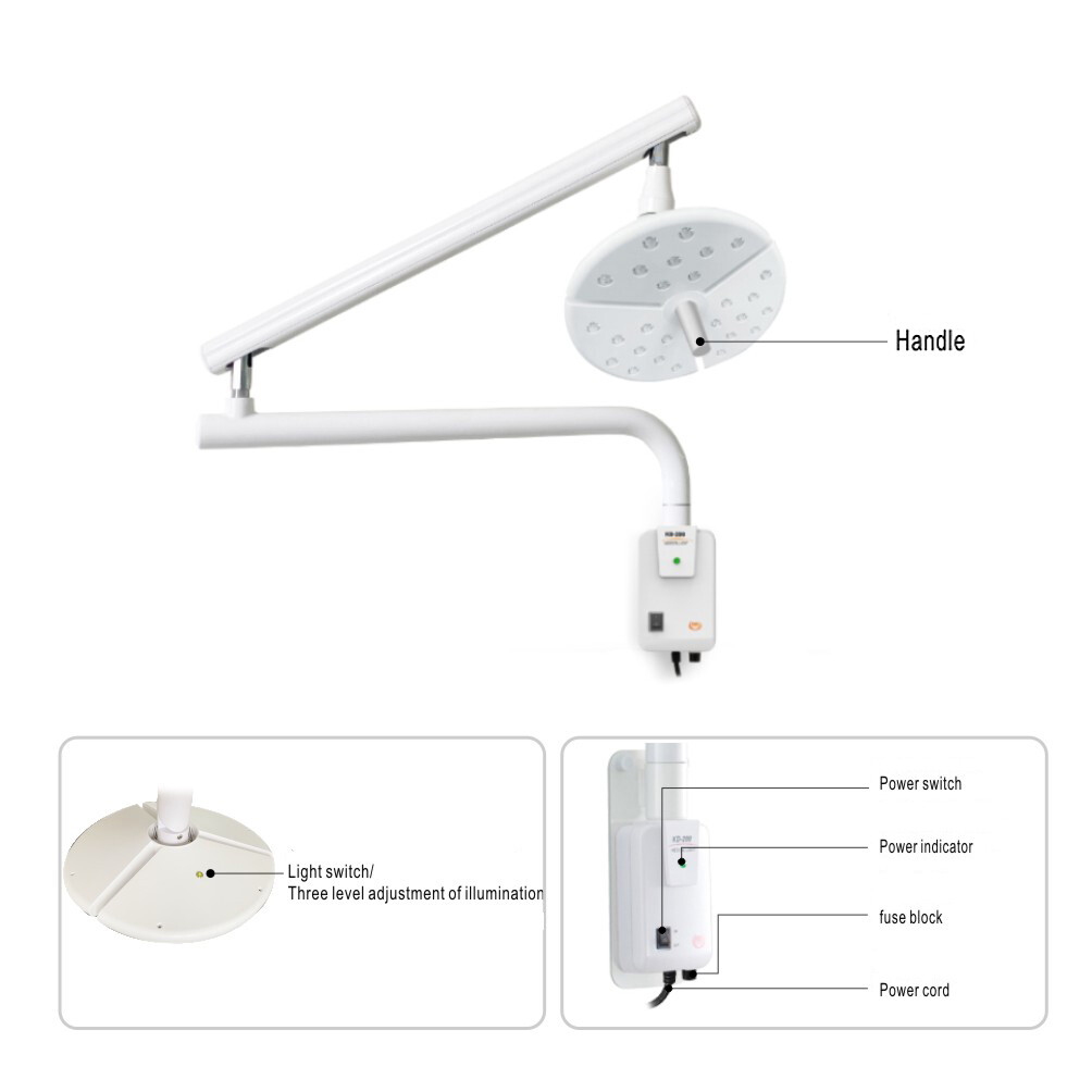 36W Wall-Mounted LED Dental Shadowless Exam Light ENT Surgery Operation Lamp