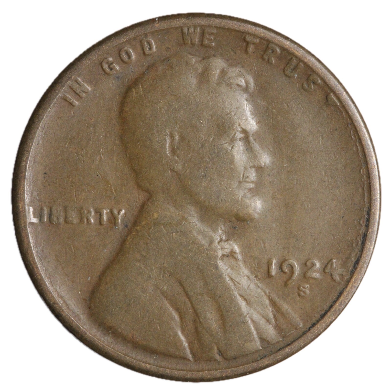 1924-S Lincoln Wheat Cent Penny F/VF Complete Your Album!!