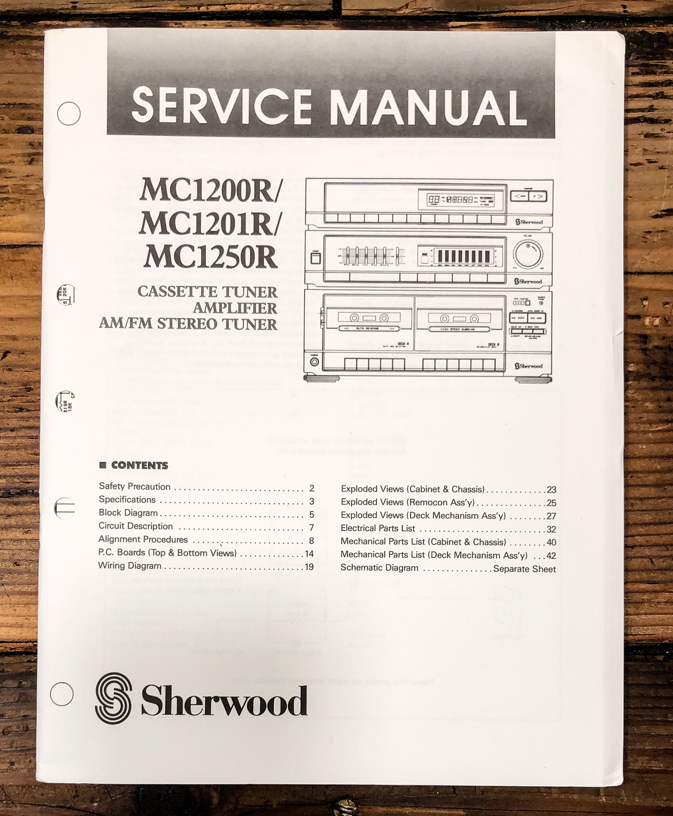 Sherwood MC1200R MC1201R MC1250R  Service Manual *Original*