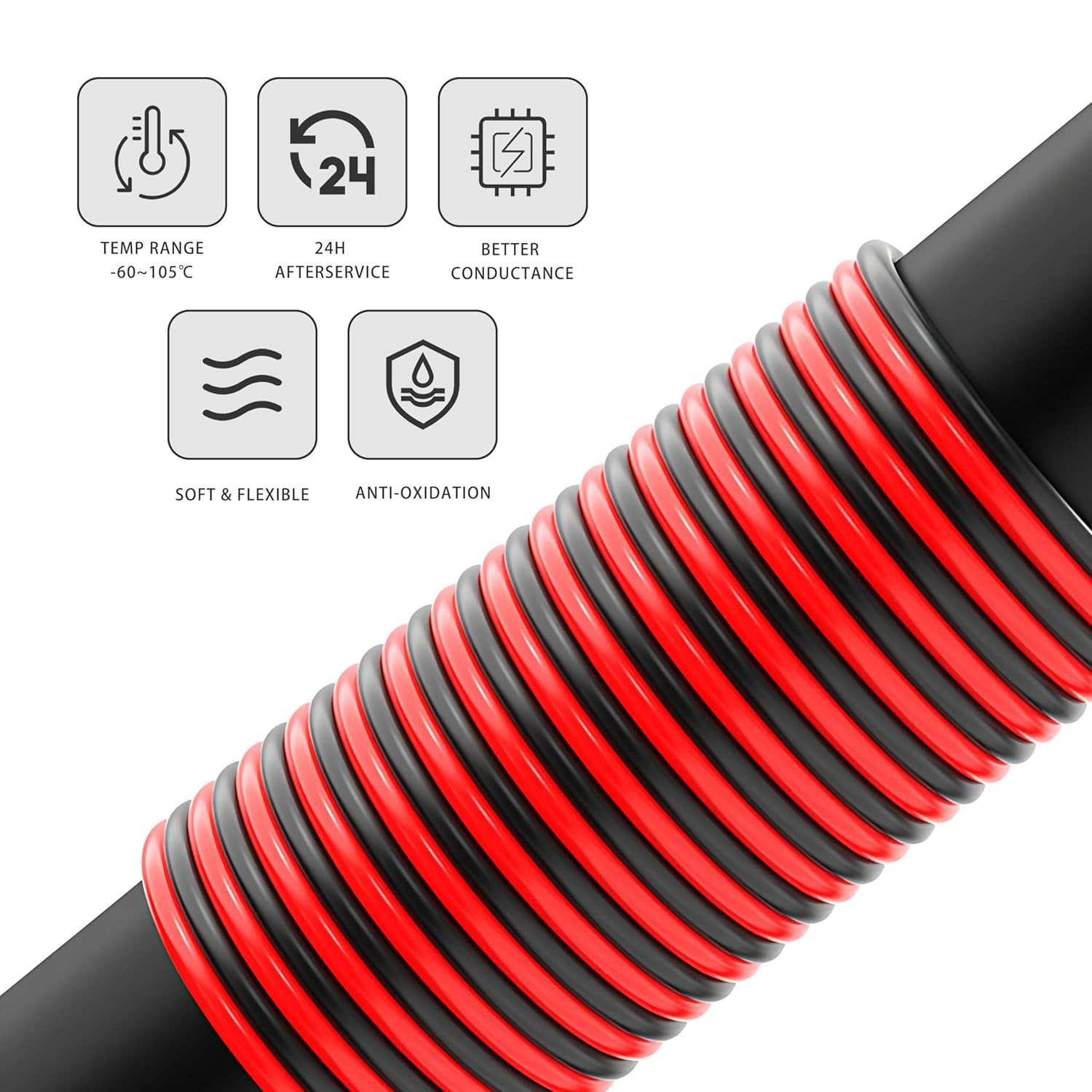 12 Gauge 2 Conductor Flexible Parallel Low Voltage Red Black 10FT Electrical