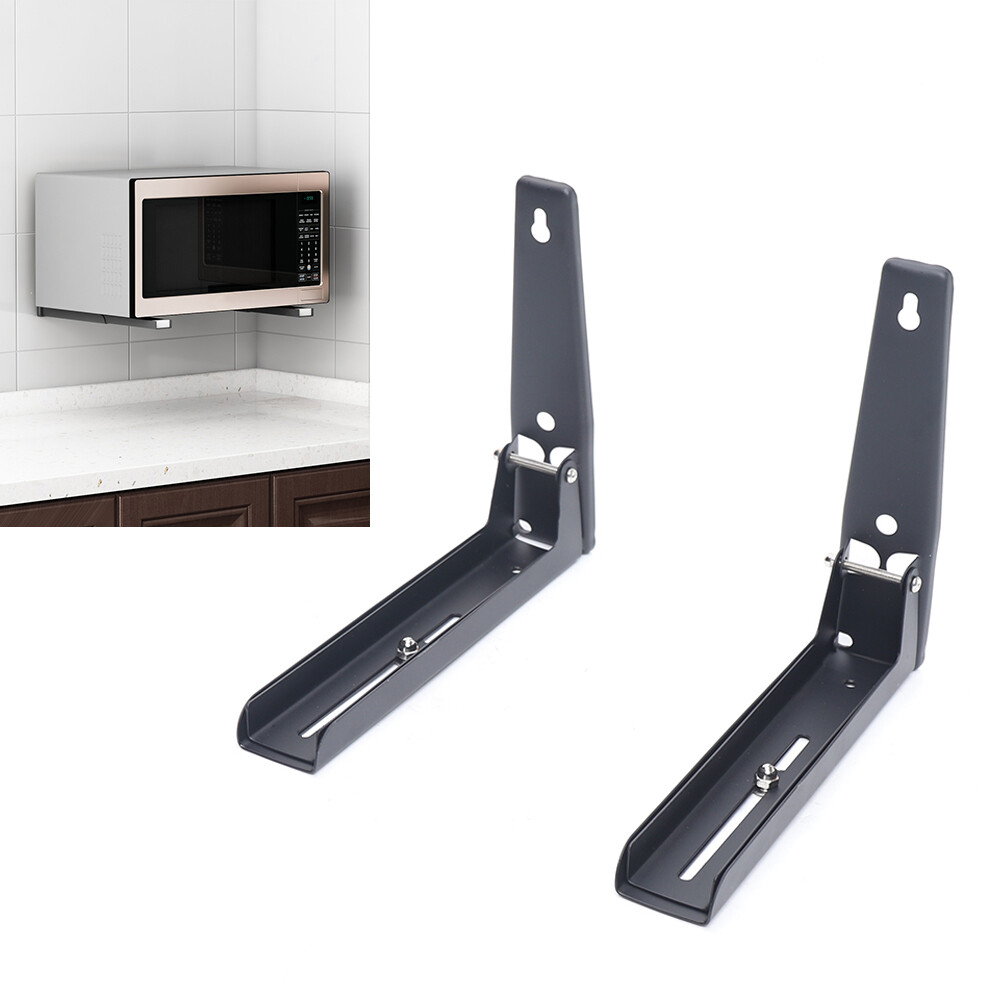 2-Pack 304 Stainless Steel Foldable Microwave Wall Mount Brackets With Screws