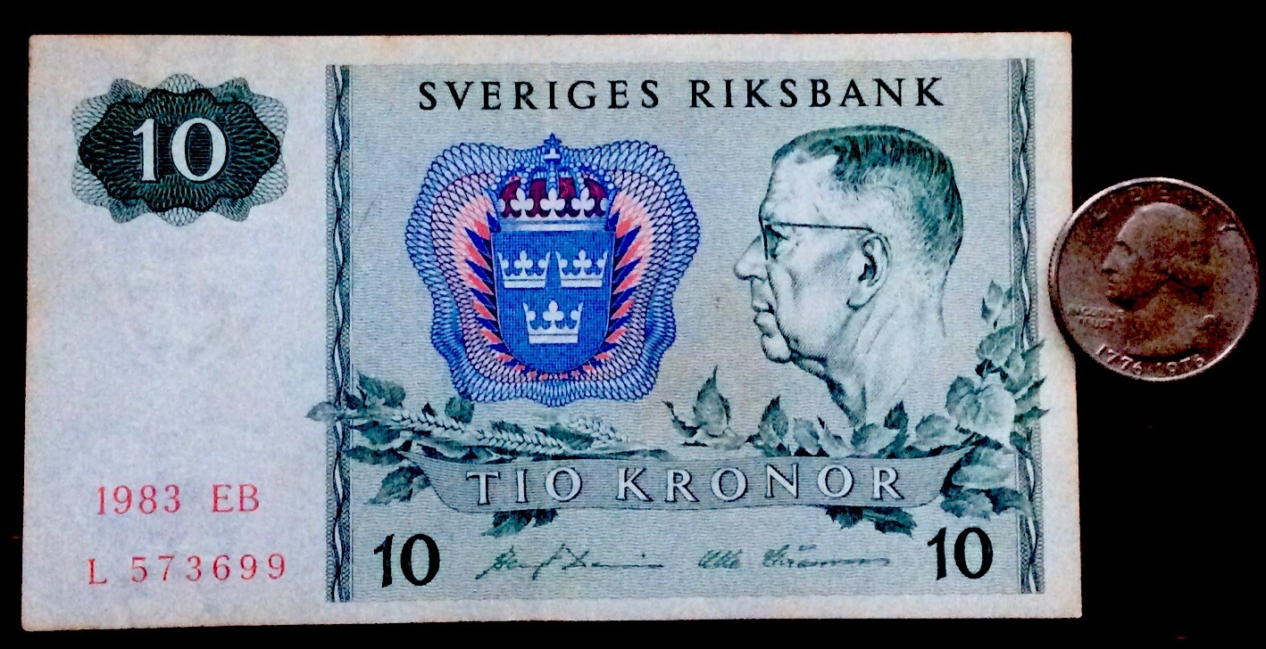 SWEDEN BEAUTY 1983 Sweden 10 Kronor Note, Pick IT AND KEEP IT