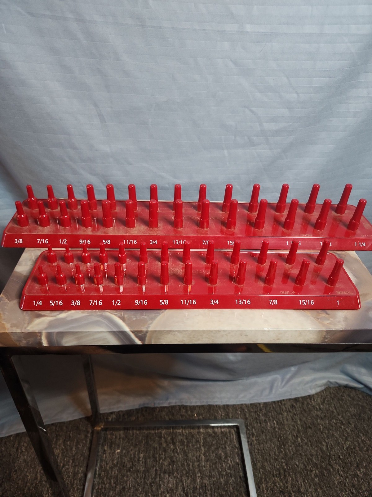 Hansen Global SAE Metric Socket Tray 3/8" and 1/2" Drive Red USA