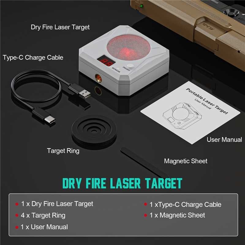 1pc 22lr/243 2-in-1 dry-fire laser trainer + 1pc laser electronic target