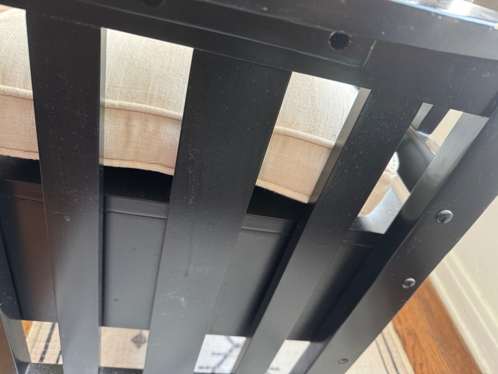 Solid Wood Slat Back Storage Bench Seats Two (ASSEMBLED)