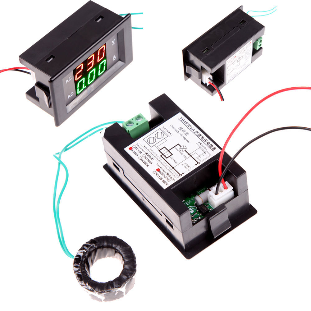 AC 500V 100A LED Digital Volt Watt Voltage Ampere Panel Meter Voltmeter Ammeter