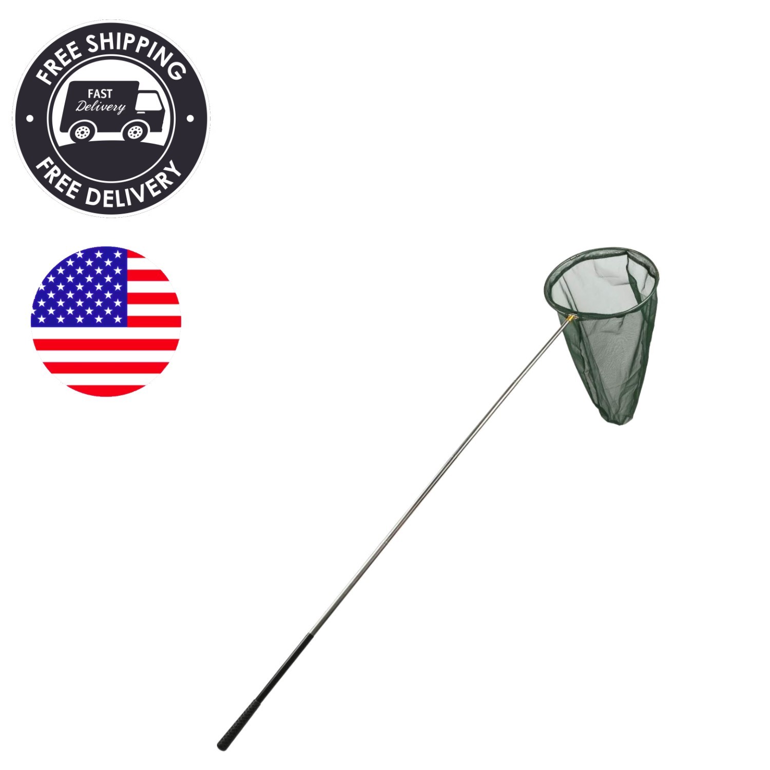 Professional Butterfly and Insect Net: 14" Ring, 26" Depth, 73" Extending Handle