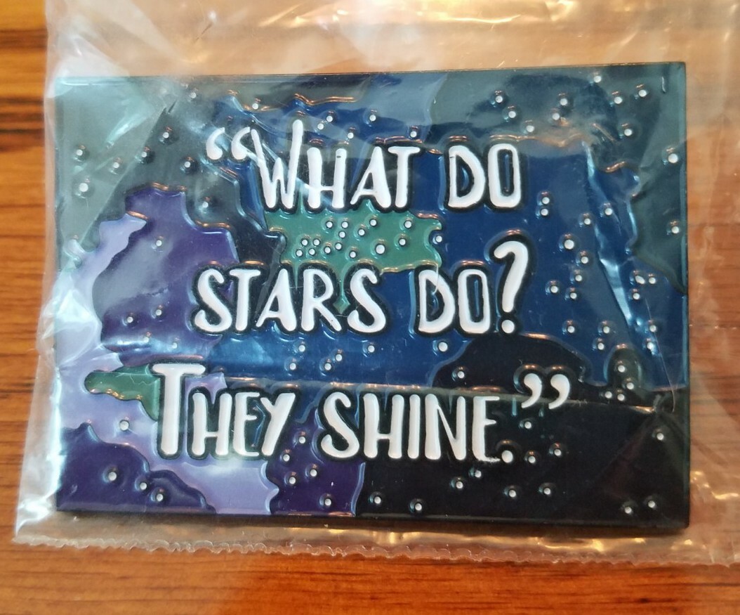 "What do Stars do? They Shine."  Collectable Bookish Enamel Pin, New