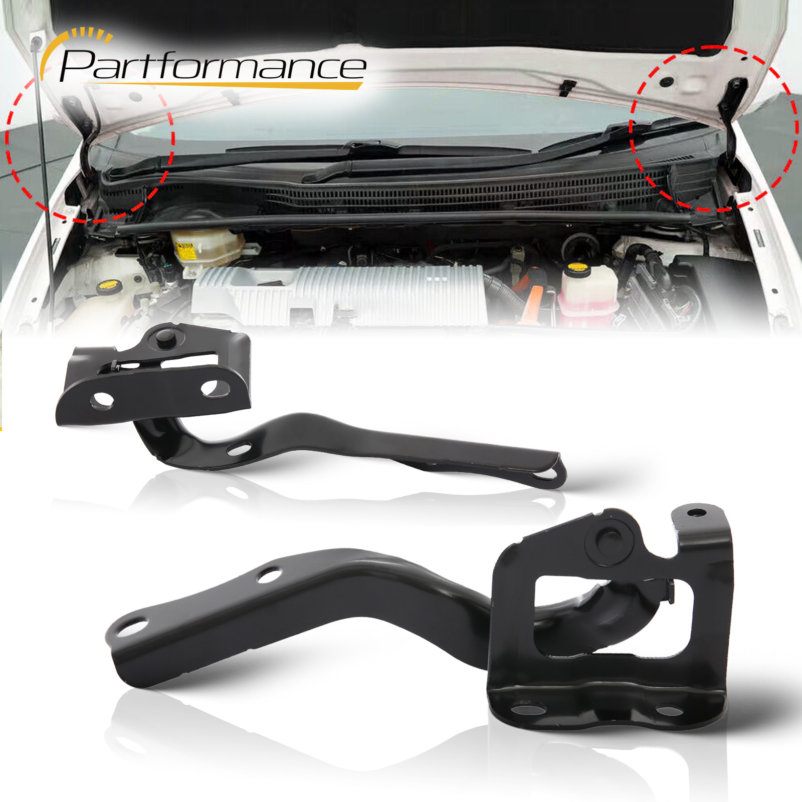 For 2010-2015 Toyota Prius Front Hood Hinges Left&Right Pair TO1236167 TO1236168