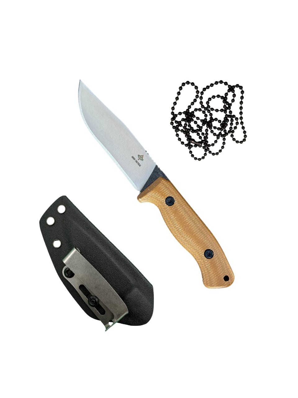 AMER Tactical B-11 Fixed Blade, 3D Micarta Scales, Full Tang, EDC, Neck Knife