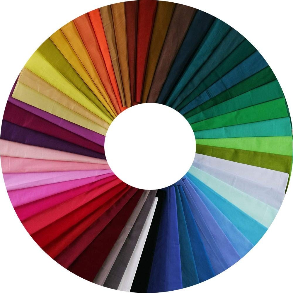 50pcs 12 x 12 inch Multicolor Cotton Fabric Bundle Solid 12 X 12,