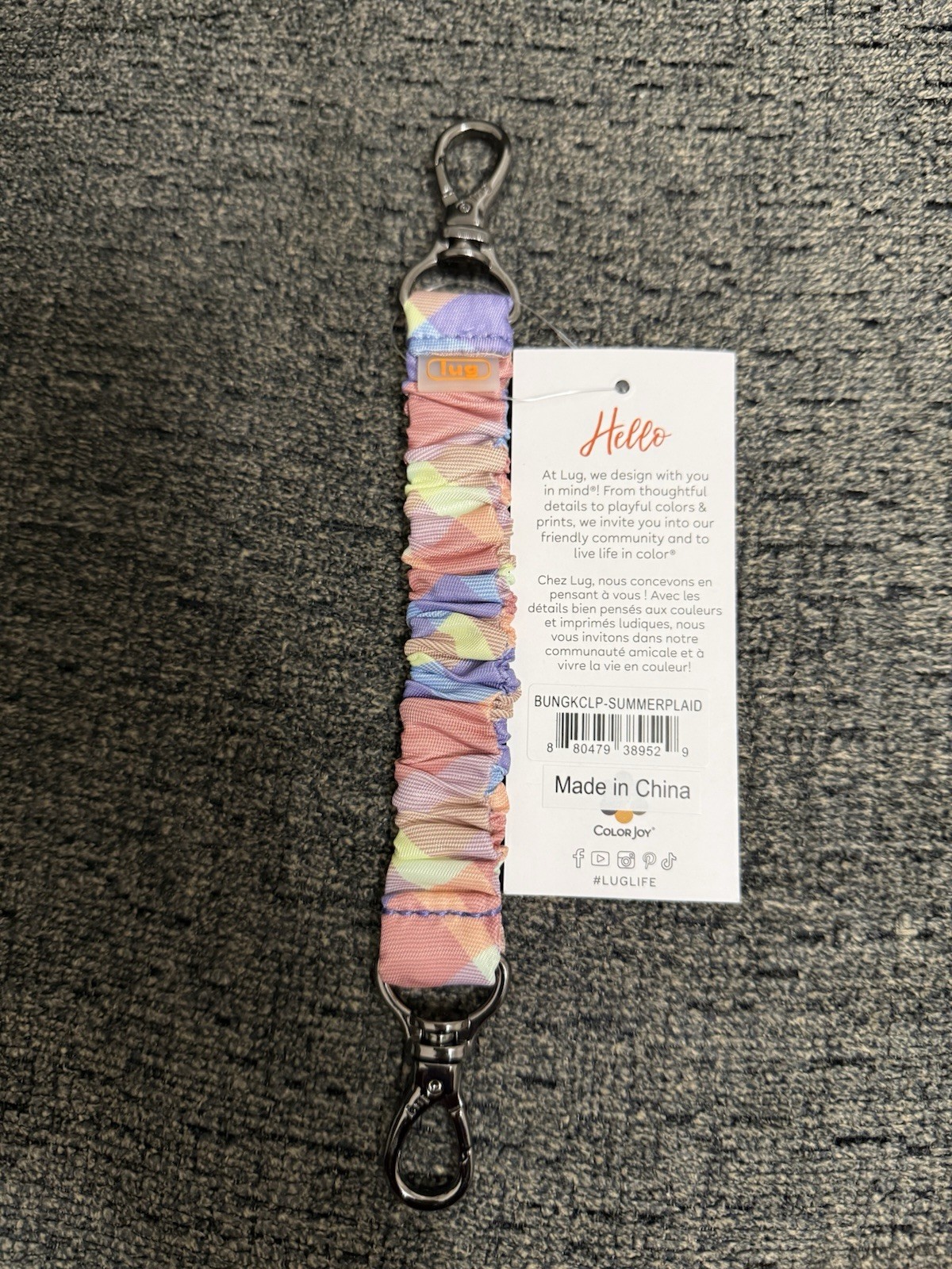 Lug Bungee Key Clip Summer Plaid