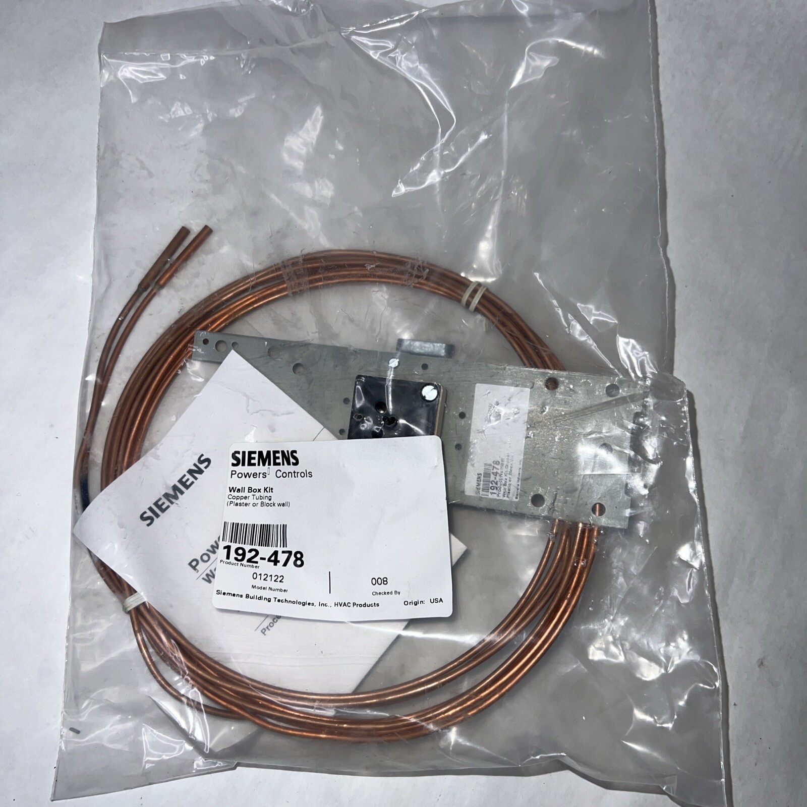 New Siemens 192-478 Room Thermostat Rough-In Wall Box Kit Sealed