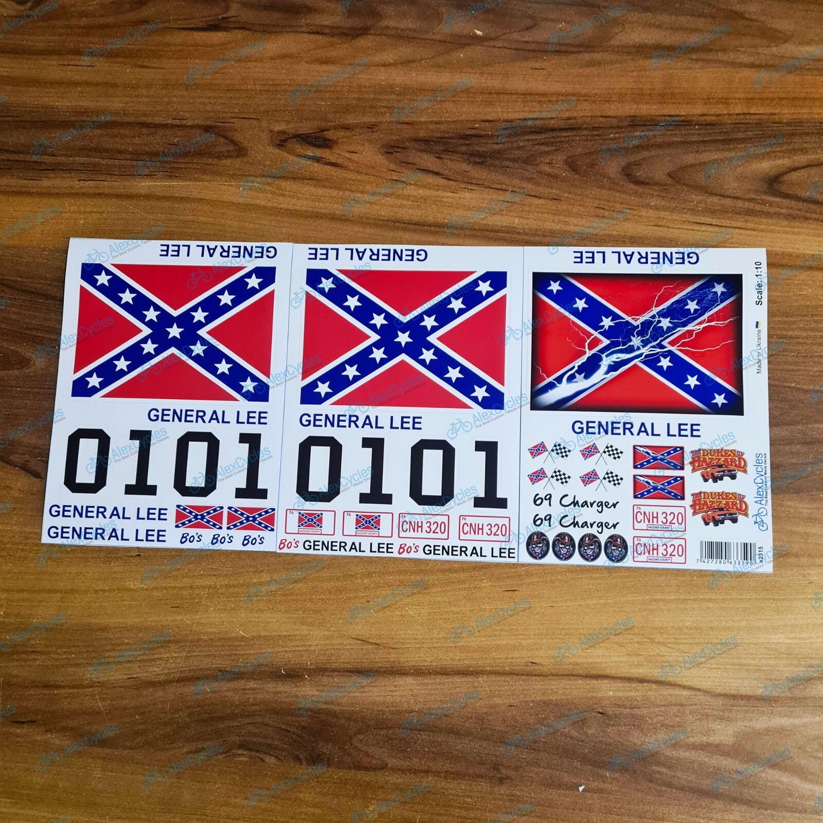 DUKE OF HAZZARD 1/10 Scale GENERAL LEE Tamiya HPI Full Decals Stickers New Look