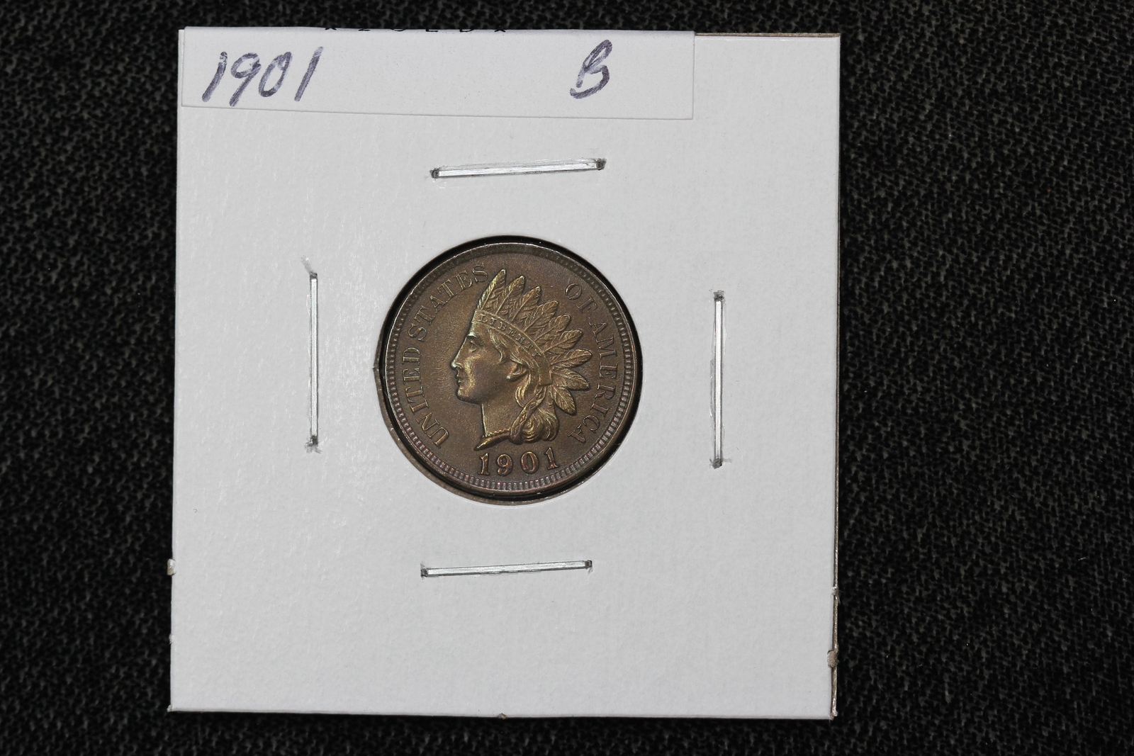 1901 Indian Cent Brown 2GED