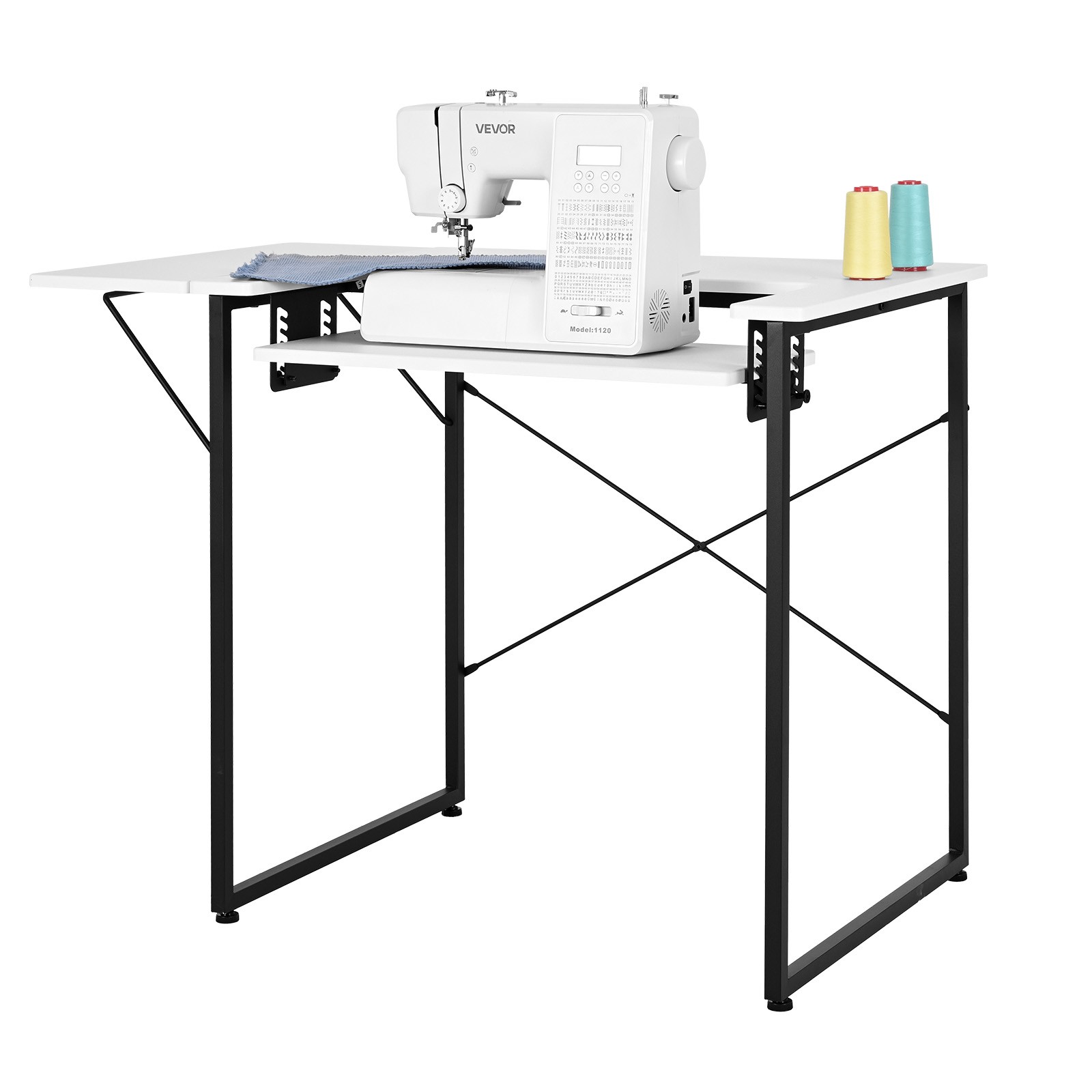VEVOR Sewing Table Multipurpose Sewing Machine Table with Foldable Side Shelf