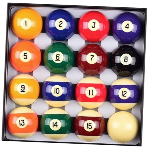 Billiard Balls Complete 16 Ball Set, Pool Balls Billiard Set 2-1/4" New Upgrade