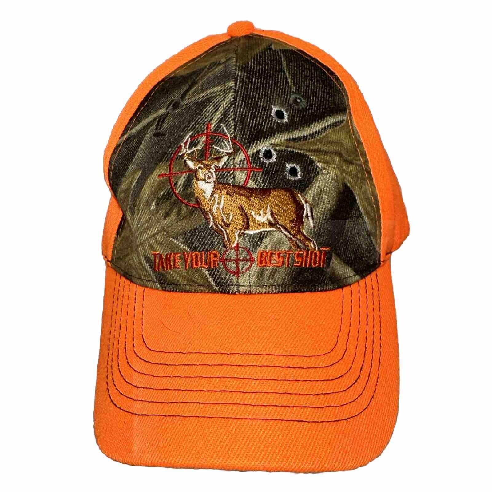 Take Your Best Shot Camouflage Fluorescent Orange Cap Hat Hook Loop KYS Design