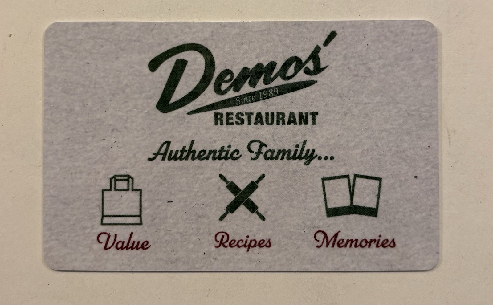 Demos' $50  Gift Card, Physical Card READ