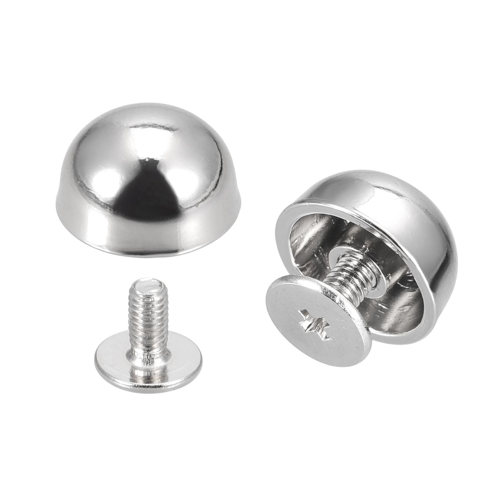 12x7mm Screw Back Rivets Round Cable Head Leather Studs Silver 20 Sets