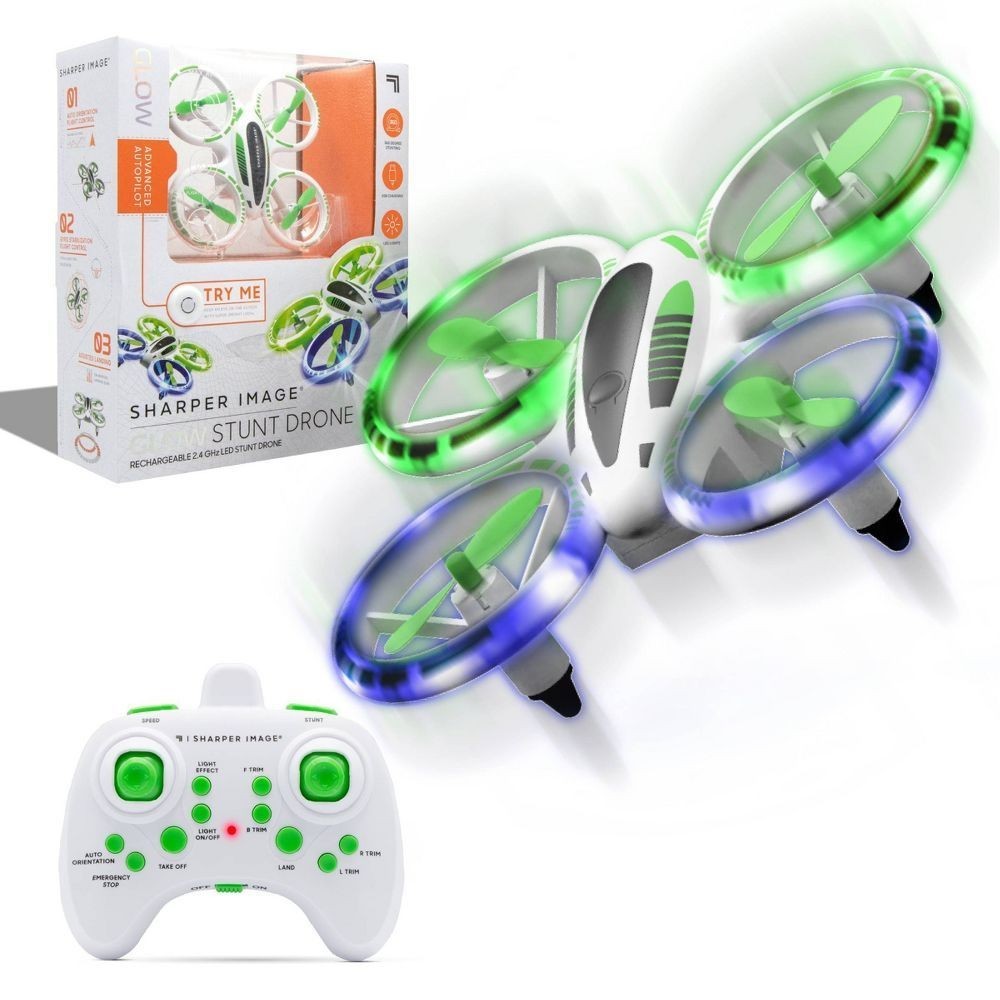 Sharper Image 2.4Ghz RC Glow Up Stunt Drone With LED Lights - Open Box