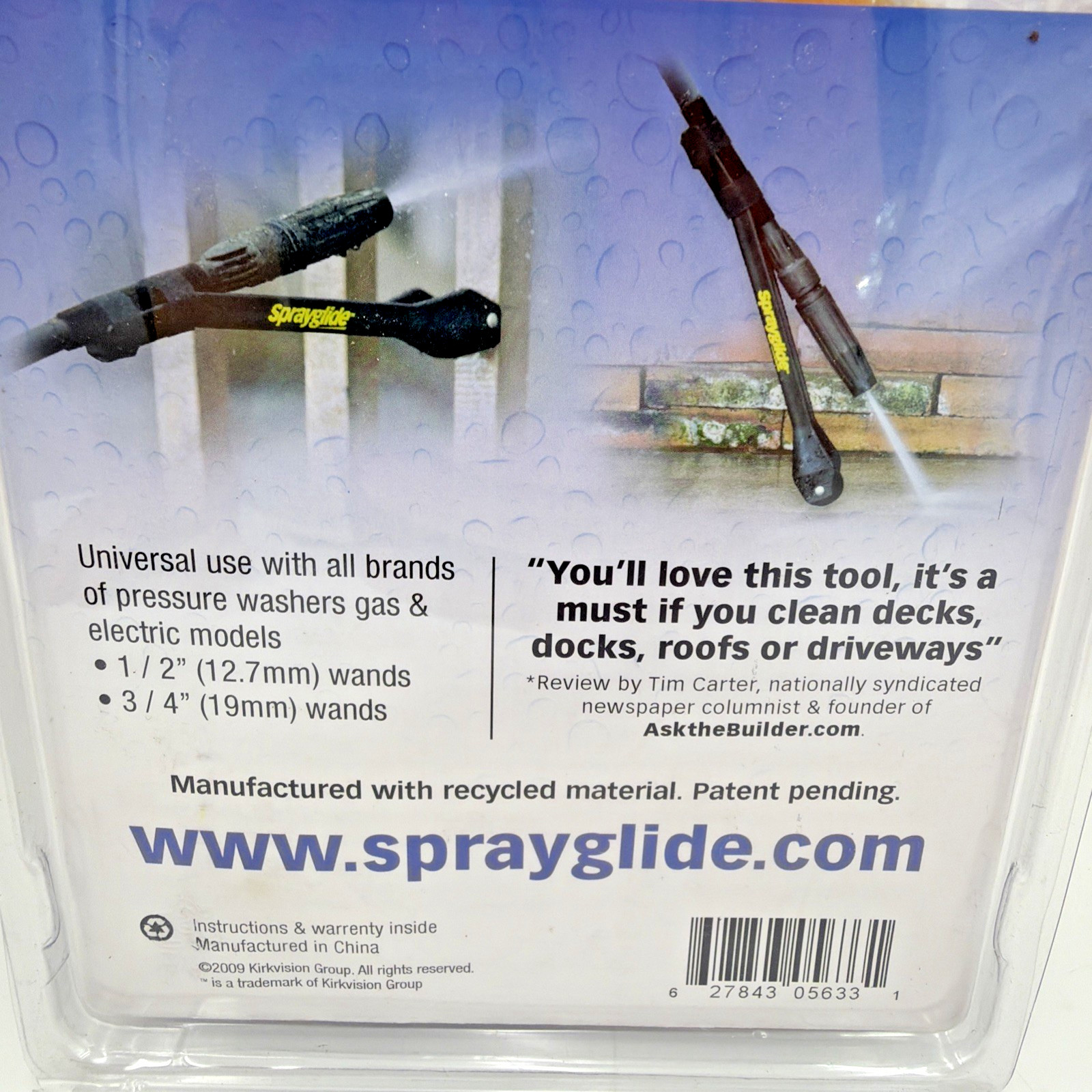 Sprayglide Pressure Washer Roller Support Works w/ Any Pressure Washer Fast Ship