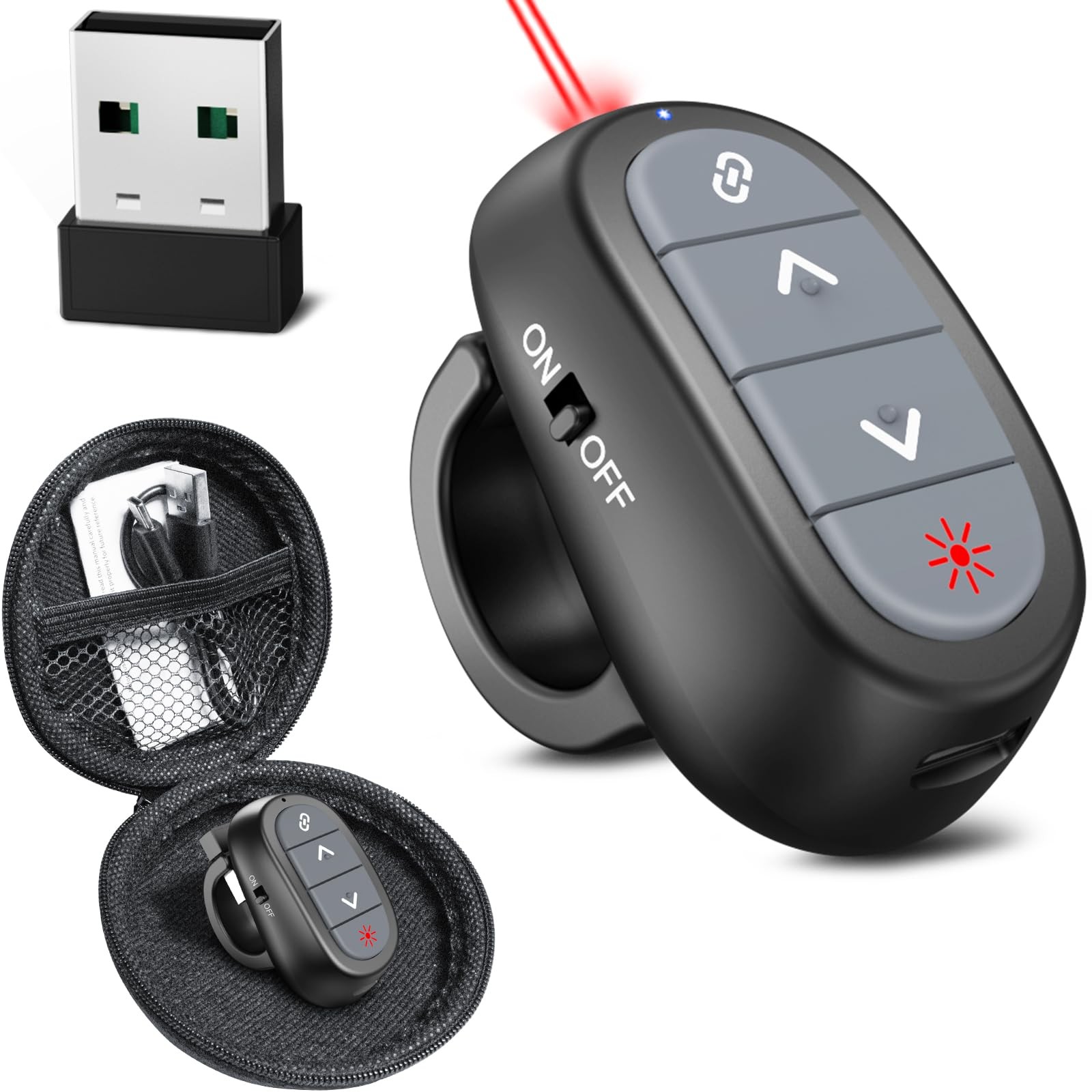 Presentation Clicker PowerPoint Wireless Presenter Remote: Laser Pointer Comp...