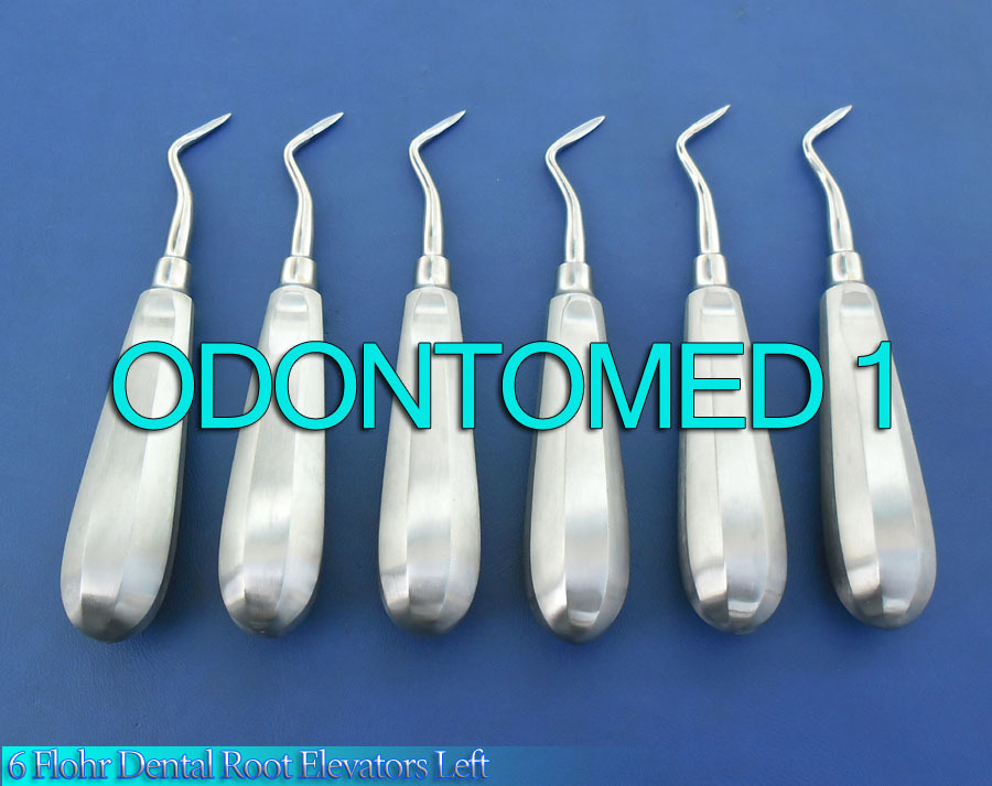 6 Flohr Dental Root Elevators Left Dental Instruments