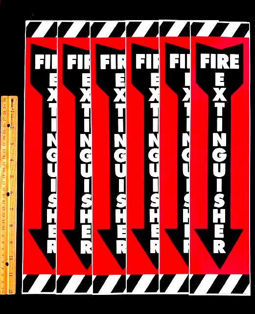 (RARE!!) 6/PCS VINTAGE ARROW FIRE EXTINGUISHER SIGNS ⭐COLLECTORS ITEMS⭐ STICKERS